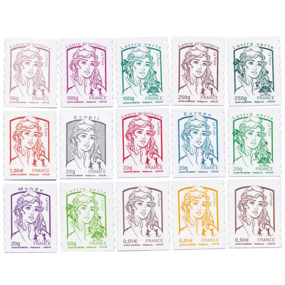 15 Timbres Marianne de la Jeunesse 2013