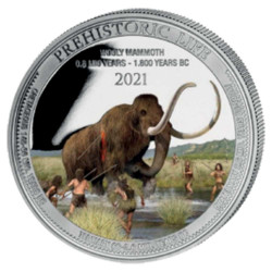 20 Francs Argent Congo 2021 colorisée - Mammouth