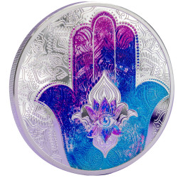 5 Dollars Argent Palau BE 2021 colorisée - La Main de Fatma