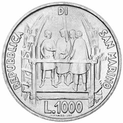 1000 Lires Argent Saint-Marin 1977 - Filippo Brunelleschi