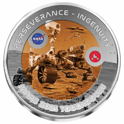 0,5 Dollar Titane 2021 colorisée - Atterrissage de Persévérance sur Mars