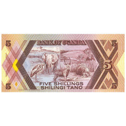 5 Shillings Ouganda 1987 - Animaux de la Savane