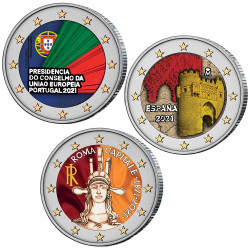 Lot 3 x 2 Euro colorisées 2021