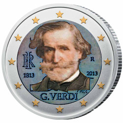 2 Euro Colorisée - Guiseppe Verdi Italie 2013