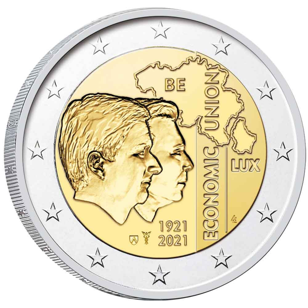 2 Euro Belgique BU 2021 - 100 ans de l‘Union économique  belgo-luxembourgeoise
