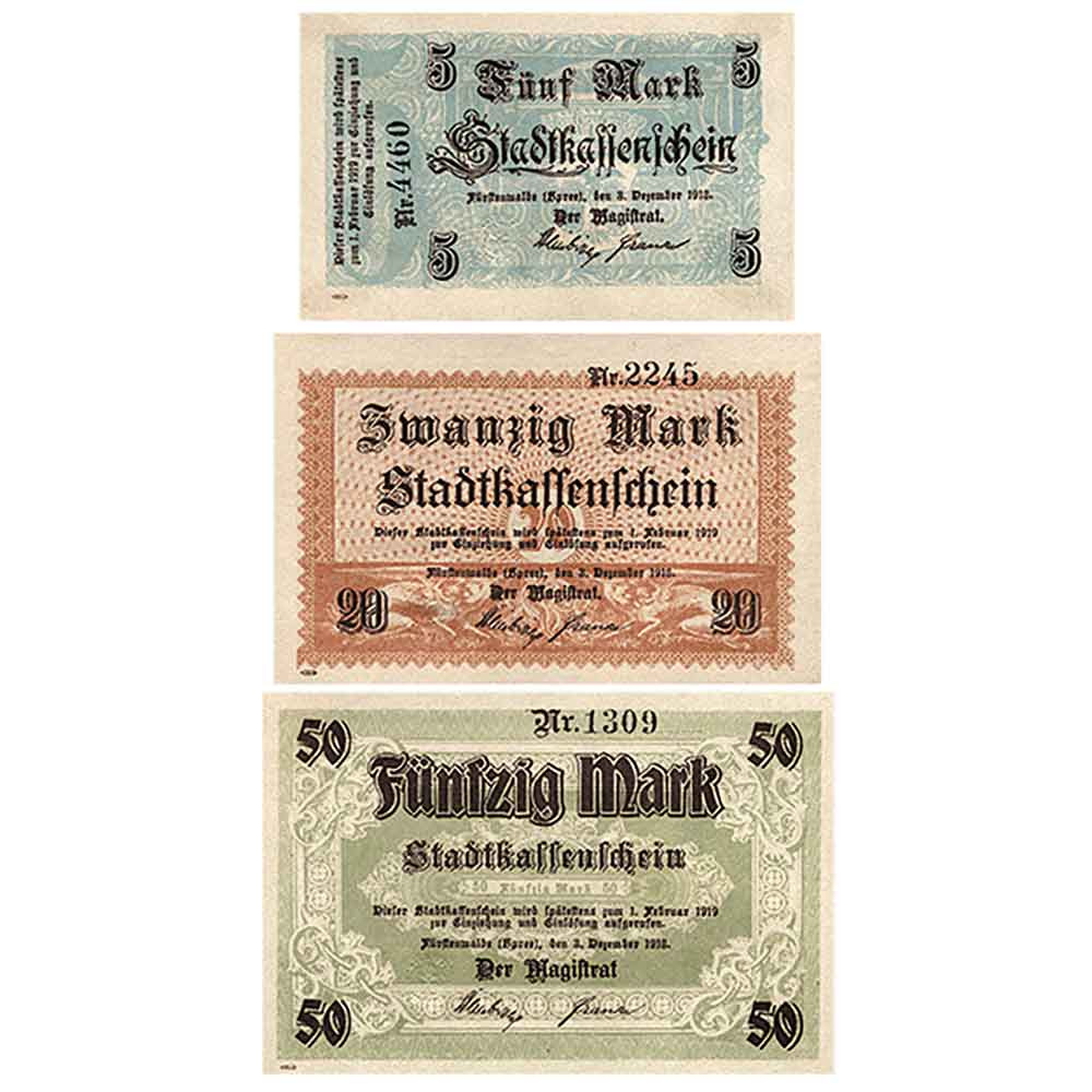 3 billets de nécessité Allemagne - République de Weimar