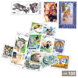 100 timbres Félins