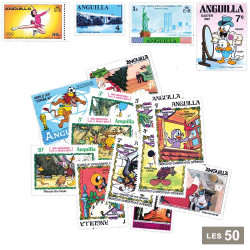 50 timbres neufs Anguilla