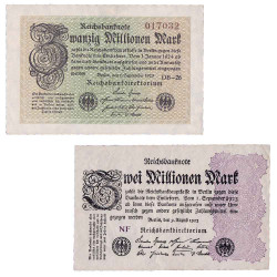 Lot 2 billets Mark 1923