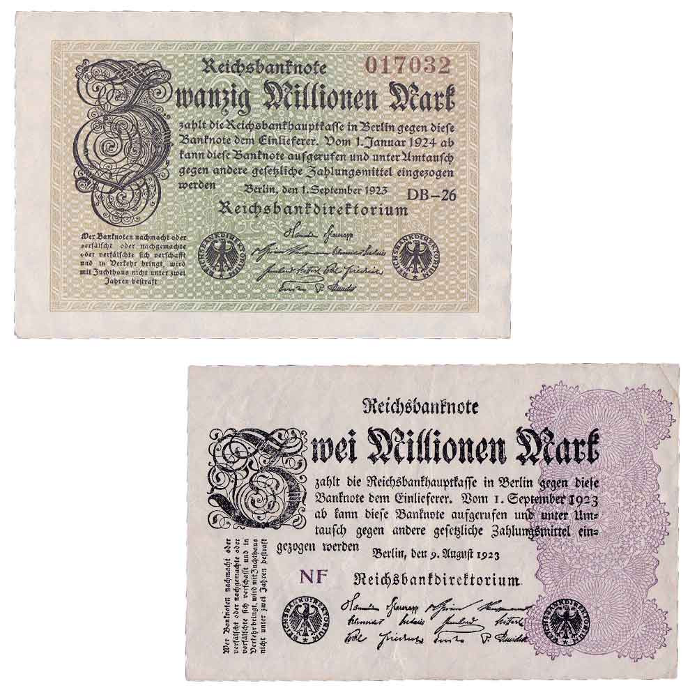 Lot 2 billets Mark 1923