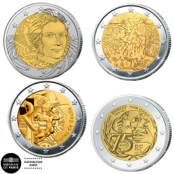 Lot 4 x 2 Euro France BE 2018-2021