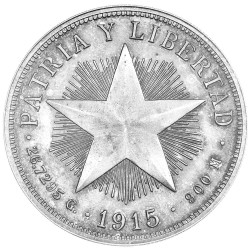 1 Peso Argent Cuba...