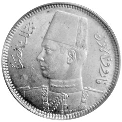 5 Piastres Argent Égypte 1937-1939 - Roi Farouk
