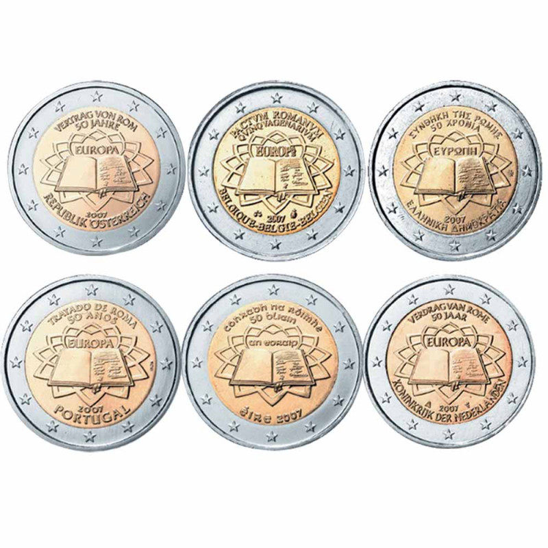 Piece 2 Euros Traite De Rome 2007 pas cher - Meilleures ofes sur le neuf et l'occasion
