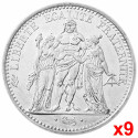 Lot de 9x10 Francs Argent Hercule
