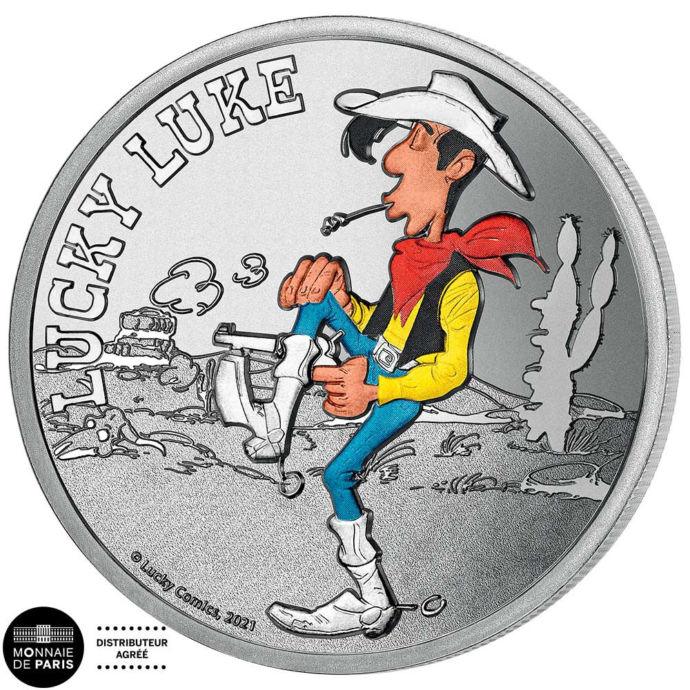La médaille colorisée Lucky Luke offerte*