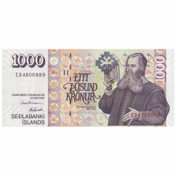 Billet 1000 Couronnes Islande 2001