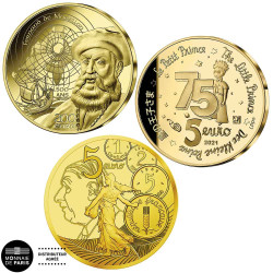 Lot 3 x 5 Euro France BE 2021-2020
