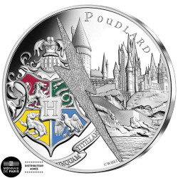 10 Euro Argent France 2021 colorisée - Harry Potter - Emblème et château de Poudlard