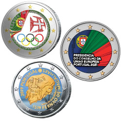 Lot 3 x 2 Euro Portugal...