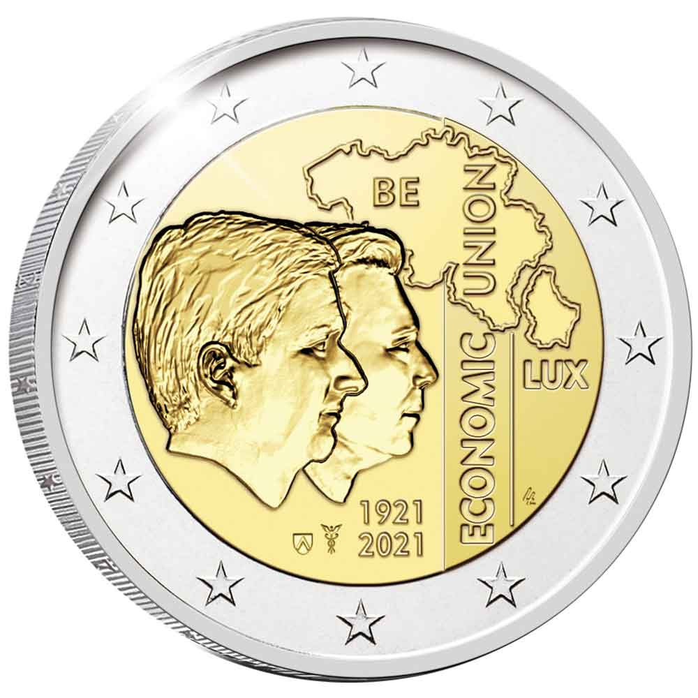 2 Euro Belgique BE 2021 - 100 ans de l’union économique belgo-luxembourgeoise