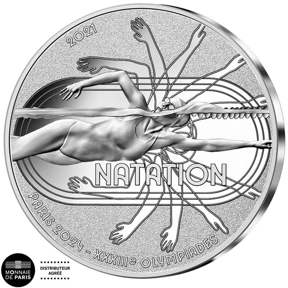 10 Euro Argent France BE 2021 - Natation