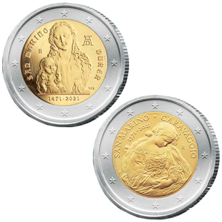 Lot 2 x 2 Euro Saint-Marin BU 2021