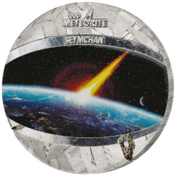 1 Dollar météorite Niue 2021 colorisée - Météorite Seymchan