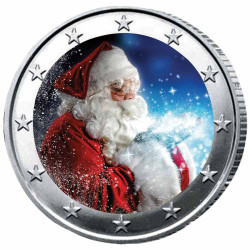 2 Euro Noël colorisée -...
