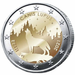 2 Euro Estonie 2021 - Le loup