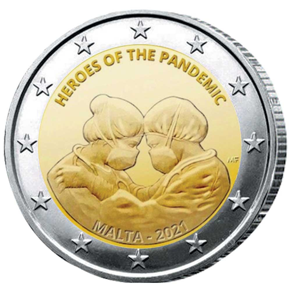 2 Euro Malte BU 2021 - Aux Héros de la pandémie