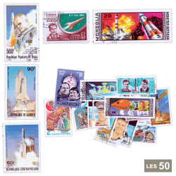 50 timbres Cosmos fusées