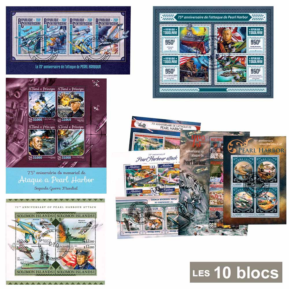10 blocs-feuillets Pearl Harbor