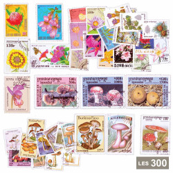 Lot des 300 timbres Flores...