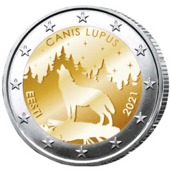 2 Euro Estonie BU 2021 - Le loup