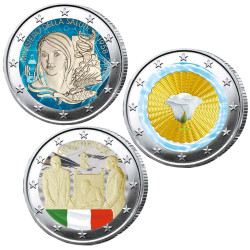 Lot 3 x 2 Euro colorisées 2018