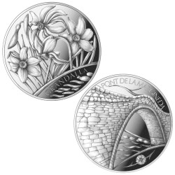Blister 2 x 1,25 Euro Andorre 2021 - Pont de la Margineda et la fleur Narcisse des poètes