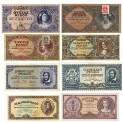 8 billets Hongrie 1945-1946