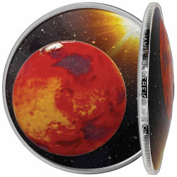 1 Dollar Argent USA BE 2021 colorisée - Mars