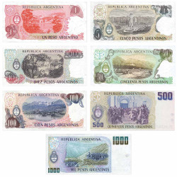 7 Billets Argentine 1983-1985