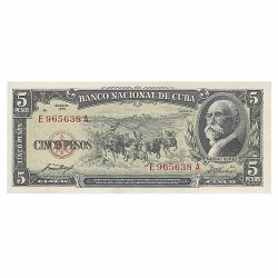 5 Pesos Cuba 1958