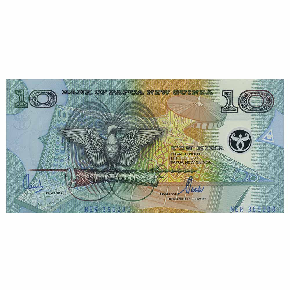 10 Kina Nouvelle-Guinée - Oiseau de paradis