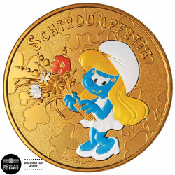 Médaille colorisée Schtroumpfette
