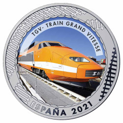 1,5 Euro Espagne 2021 colorisée - Le TGV