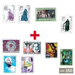 Lot de 350 timbres Art
