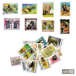 50 timbres Éléphants