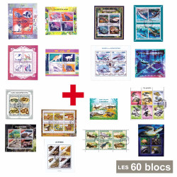 Lot de 60 blocs-feuillets...