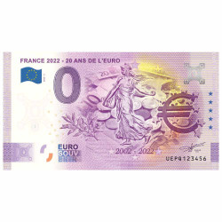 Billet Souvenir 0 Euro - 20 ans de l'Euro