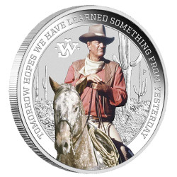 1 Dollar Argent BE 2022 colorisée - John Wayne