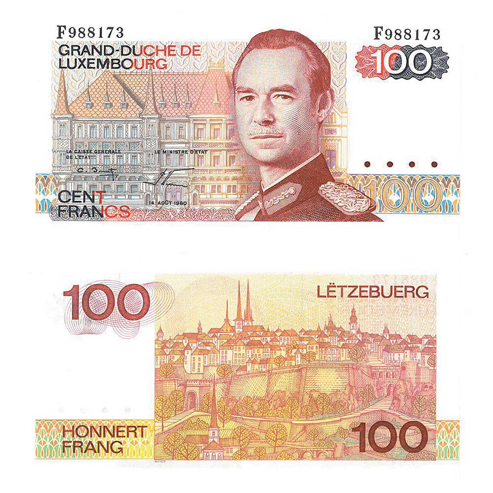 100 Francs Luxembourg 1986 - Grand-Duc Jean de Nassau (1921-2019)